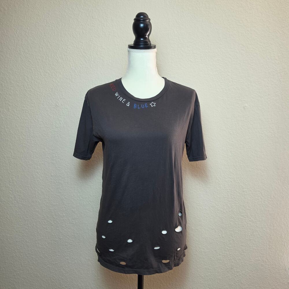 Project Social T Red Wine & Blue Tee XS